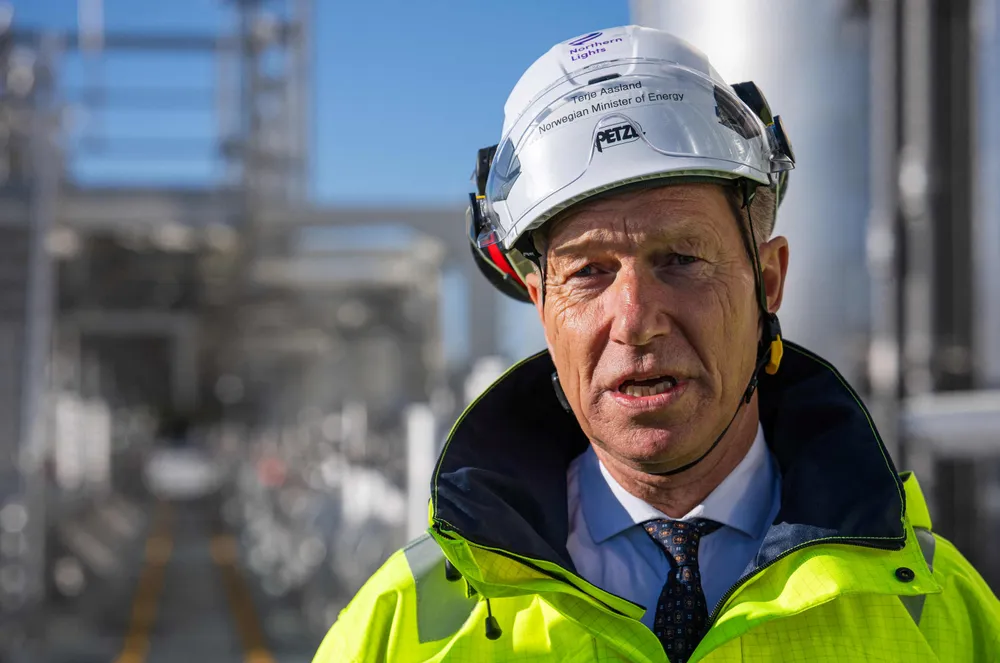 Norway’s Minister of Energy Terje Aasland visited the Northern Lights CCS facility on 26 September 2024