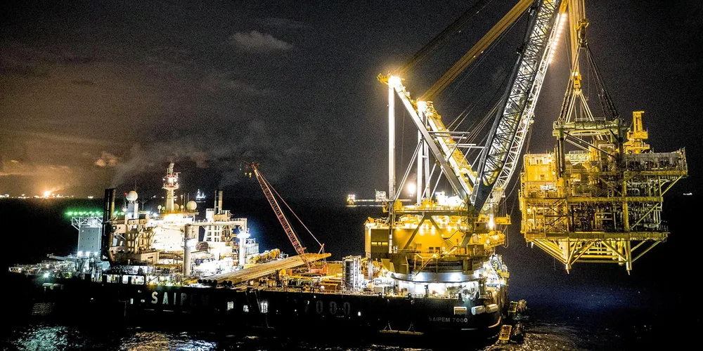 Saipem 7000 in action in 2019 in the Gulf of Mexico.