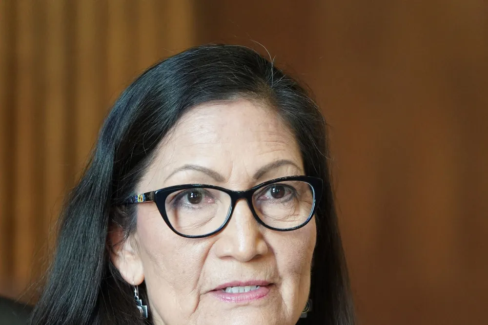 Advancing: Representative Deb Haaland, nominated for US Interior Secretary, testifies during a Senate confirmation hearing