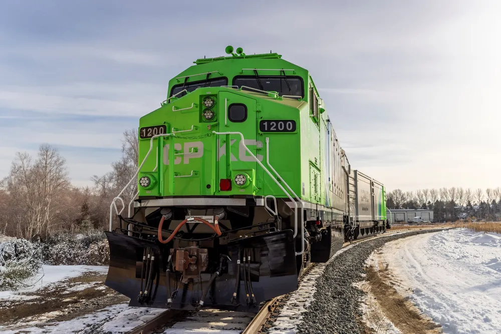 The CP1200 hydrogen-powered locomotive, which had been used in testing before the CP1201