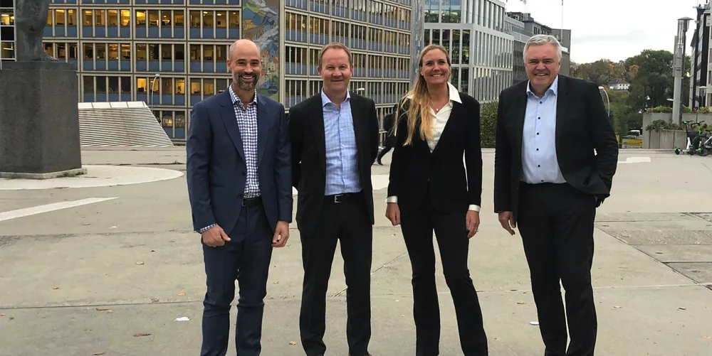 left to right Stephen Bull (Aker), Lars Peder Solstad, Guro Høyaas Løken (Windstaller Alliance), Øyvind Mikaelsen (DeepOcean)