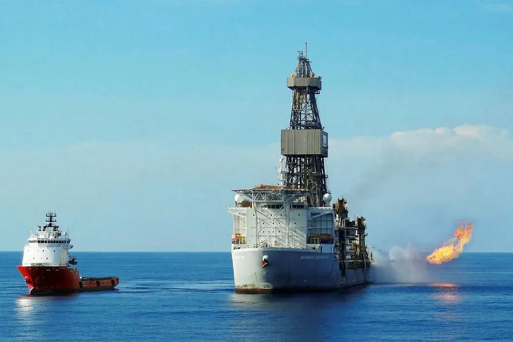 Earlier campaign: the drillship Dhirubhai Deepwater KG2 on the Shwe Yee Htun-2 well on Block A-6 offshore Myanmar