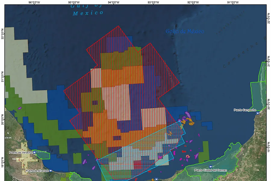 Schlumberger shoot: Red area is among the 3D WAZ projects of WesternGeco affiliate