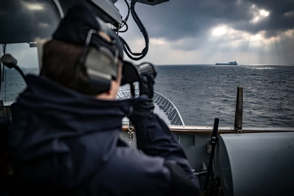 HMS Carlskrona off Sweden, as part of the NATO Baltic Sea patrol mission, the Baltic Sentry, aimed to secure critical underwater infrastructure.