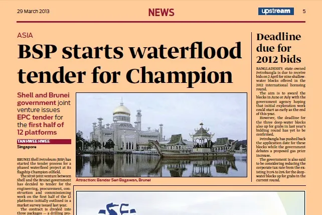 BSP starts waterflood tender for Champion
