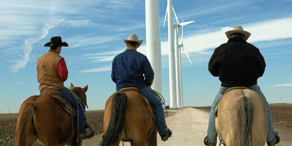 Suzlon turbines at a wind farm in Texas.