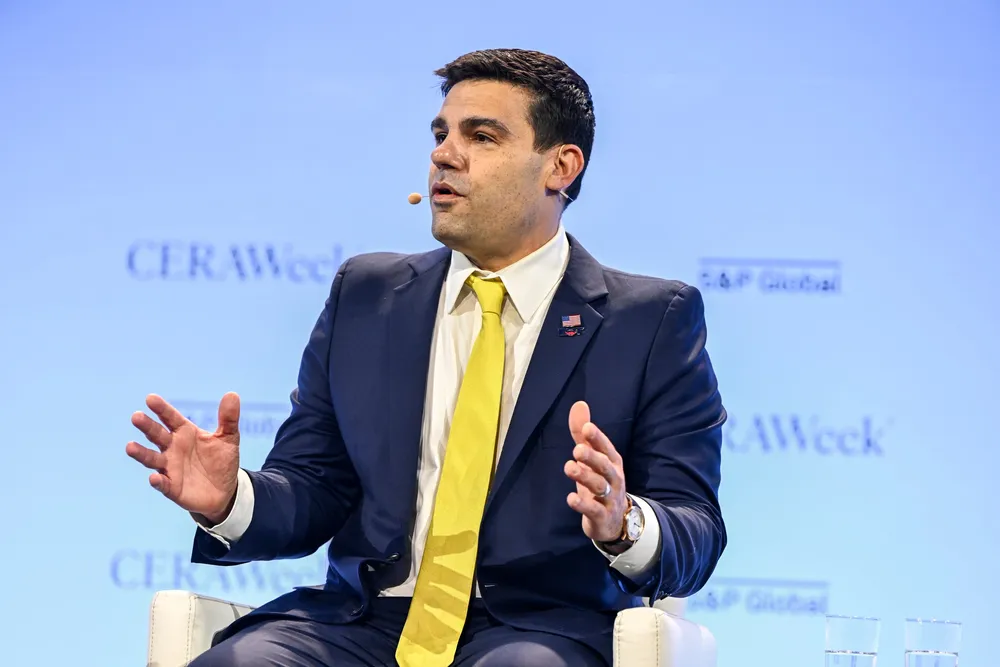EQT chief executive Toby Rice speaks during the CERAWeek by S&P Global energy conference in Houston, Texas, US in March.