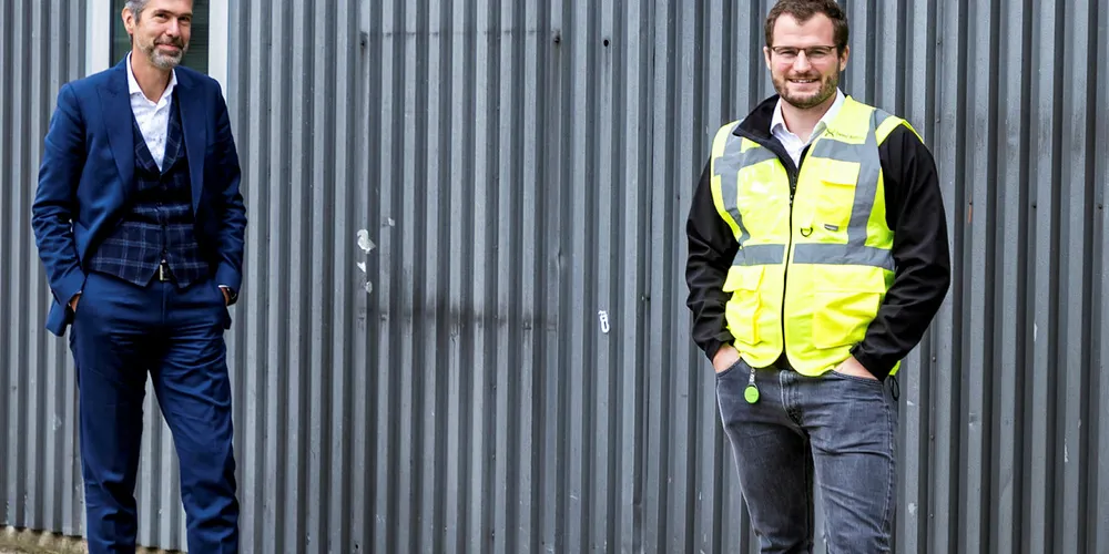 Peter Rowe, CEO at Deep Branch (R) and Marc van Doorn of Brightlands Chemelot Campus (L).