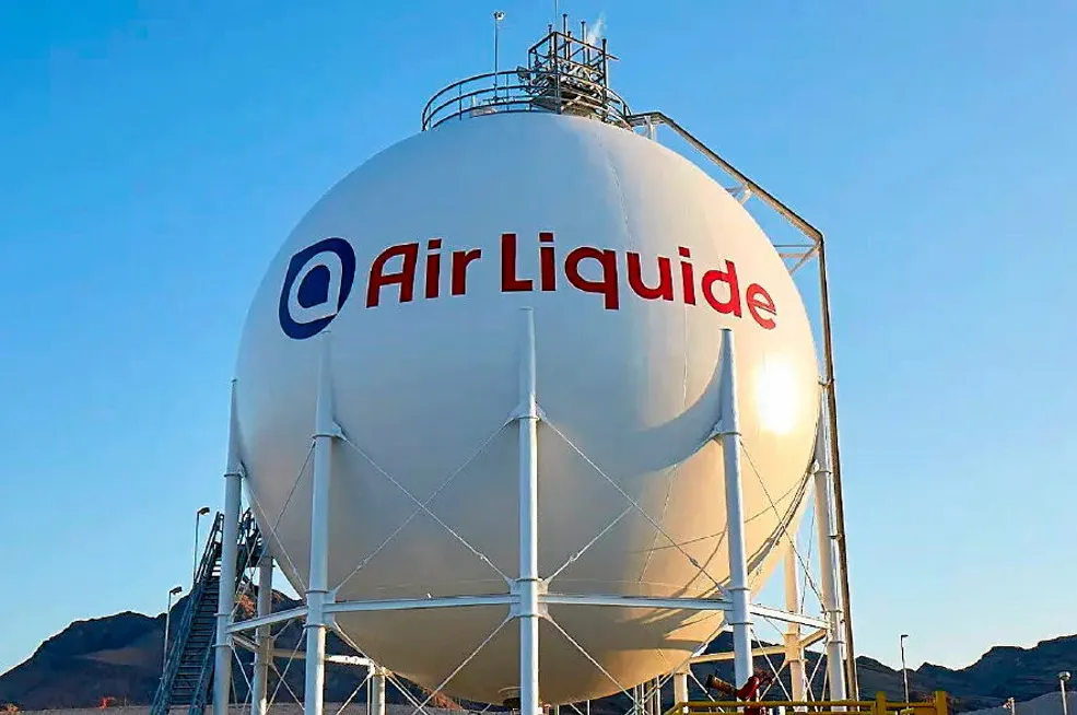 A hydrogen storage tank in the US.