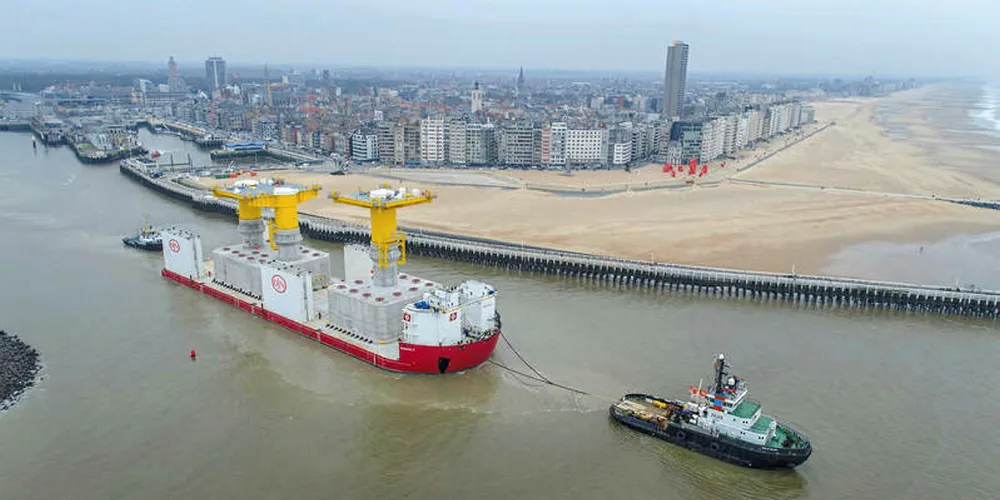 The foundations ready for transport to the Baltic.