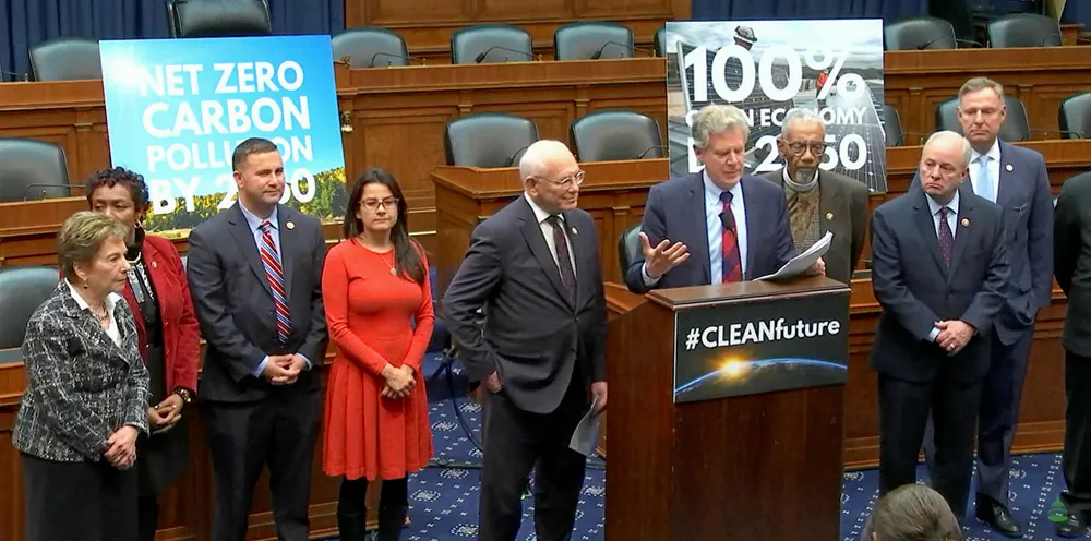 Congressman Frank Pallone introducing the CLEAN Future Act.