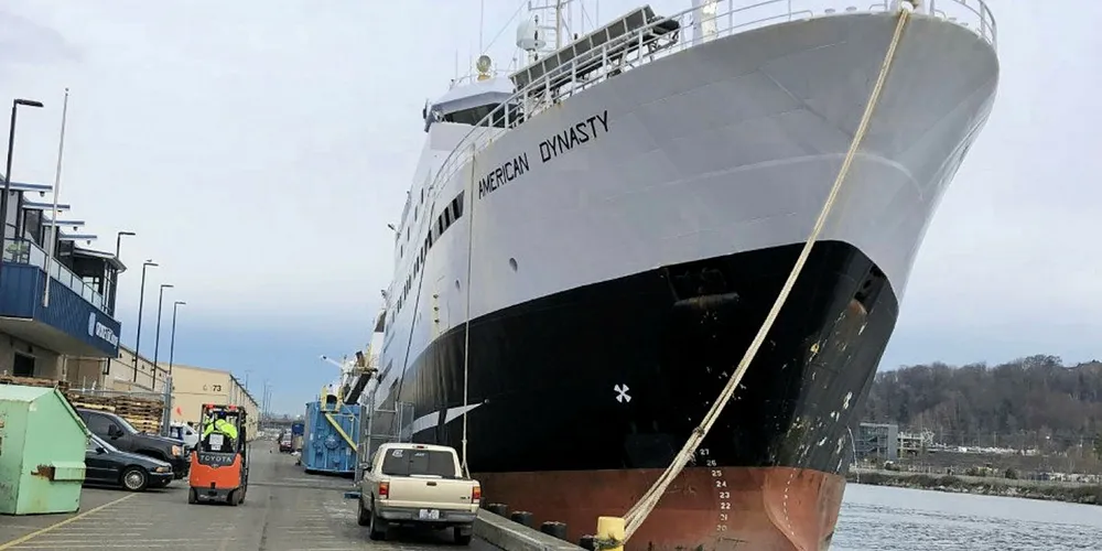 The American Dynasty is now in lockdown at the port of Seattle.
