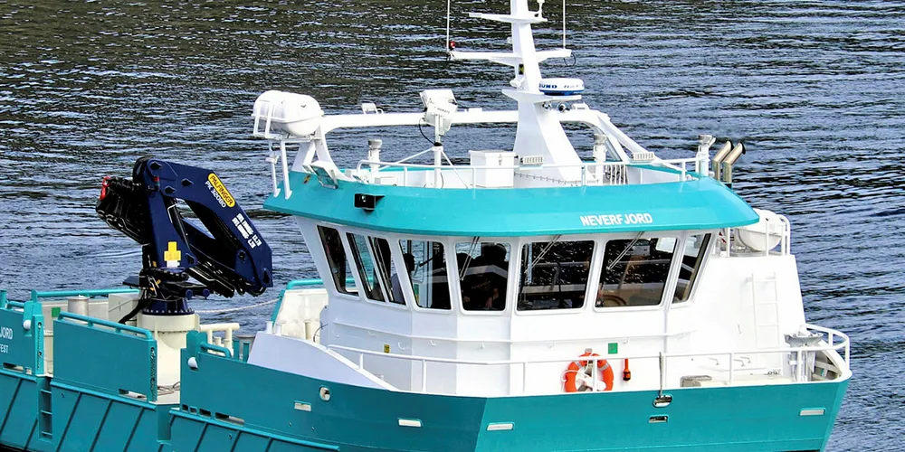 «Neverfjord» er ein av mange havbruksbåtar Moen Marin leverte i fjor.