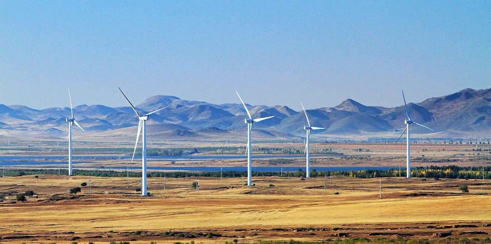 The giant project would join these turbines in wind-rich Inner Mongolia.