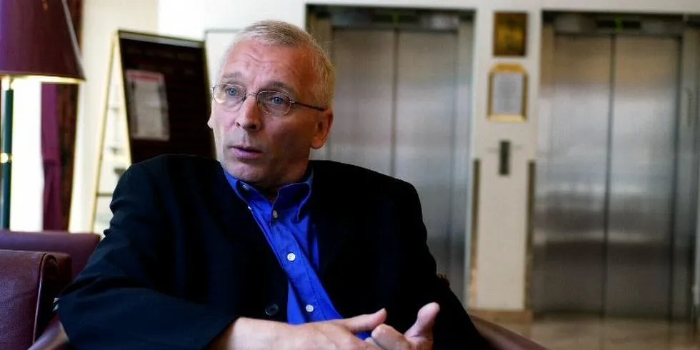 Leder i Kystfiskarlaget, Arne Pedersen gir sin støtte til kystaksjonen. Arkivfoto: Sverre Houmb, DN.
