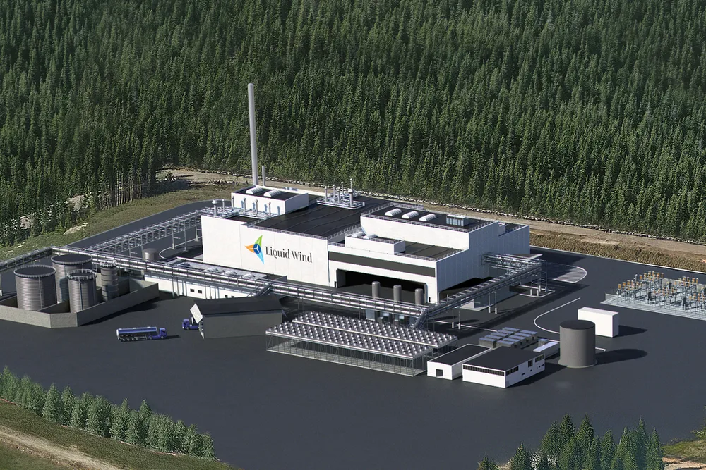 Rendering of Liquid Wind's e-fuels facility in Umeå, Sweden