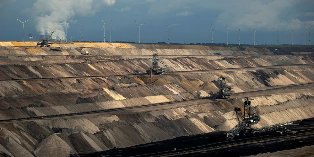 open pit lignite mine operated by RWE AG in Hambach