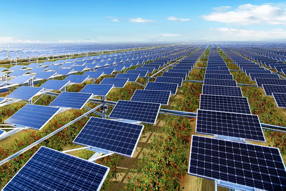 . Image supplied by Baofeng Energy of the 200MW solar array at the 150MW green hydrogen project.