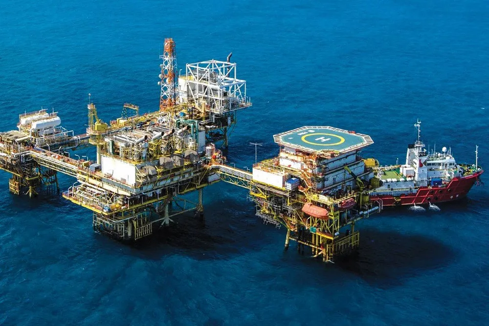 An offshore platform operated by Petronas Carigali, offshore Sabah, East Malaysia.