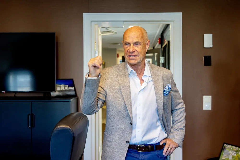 Investor Sverre Bjerkeli på kontorene på Lillestrøm. Da DN møtte ham i mai, var aksjeporteføljen på 650 millioner kroner.