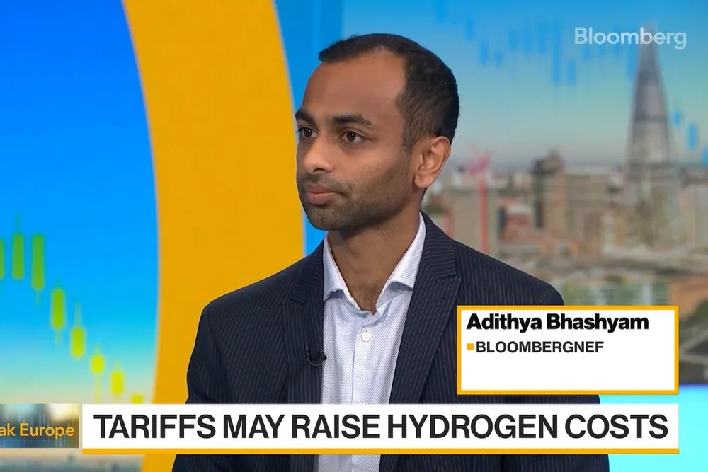 Adithya Bhashyam talking on Bloomberg TV.