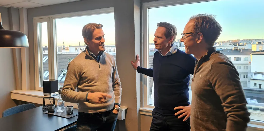 The Hawk Seafood team includes (left to right) CEO Joakim Karlsen, chairman Johan Michelsen and partner Kristoffer Jordheim.