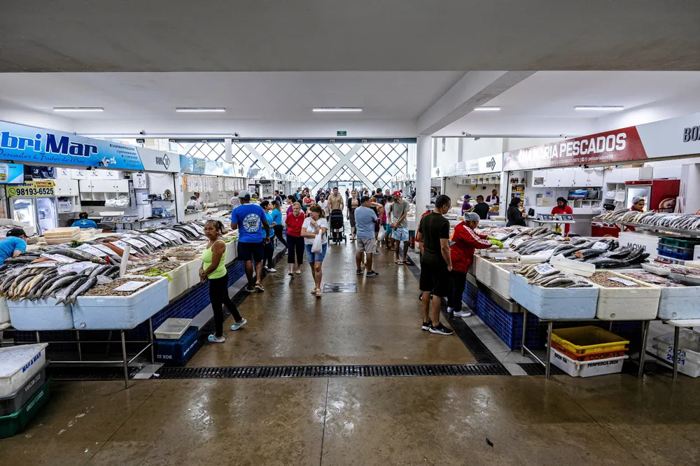 The fish market in Santos, Brazil's most important port city.