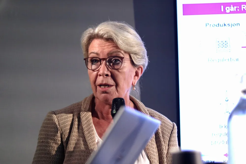 Åslaug Haga kaller konflikten mellom sitt gamle parti og Ap «en storm i et vannglass». Her er Haga avbildet under Arendalsuka 2024.