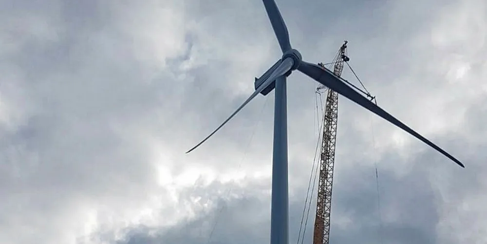 First Nordex turbine being erected at Nysäter