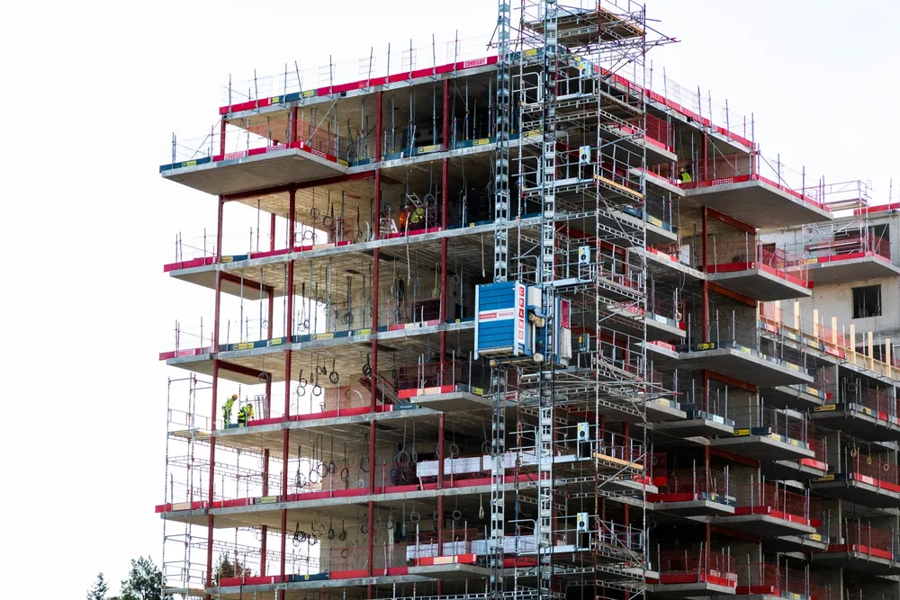 Igangsetting av nye boliger i januar i år var 24 prosent under januar 2024, viser tall fra Boligprodusentene. Bildet viser bygging av boliger på Røa for noen år siden.