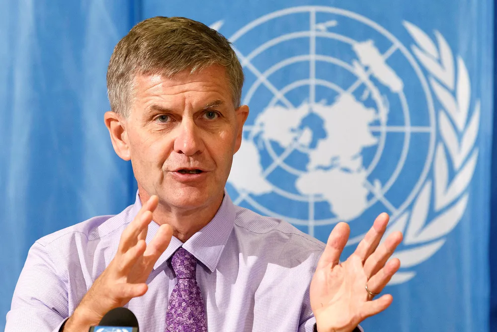Erik Solheim, direktør for UNEP, mener klimakuttene må økes. (Salvatore Di Nolfi/Keystone via AP) Foto: Salvatore Di Nolfi