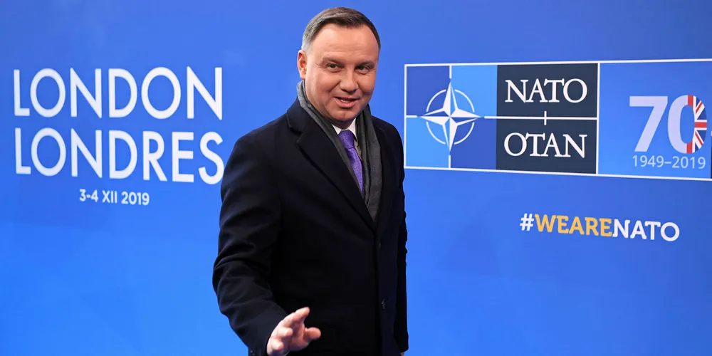 Polish President Andrzej Duda at a NATO summit in December 2019
