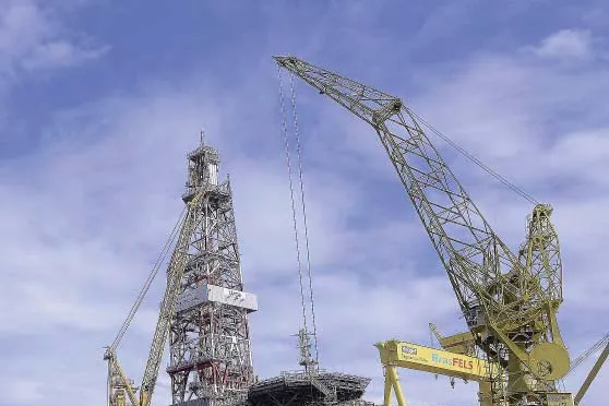 Close to completion: the semi-submersible Urca is being built at the BrasFels shipyard