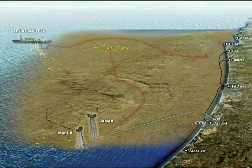 Offshore Israel: the phase one development concept of the Leviathan field, involving offshore processing with a northern entry point