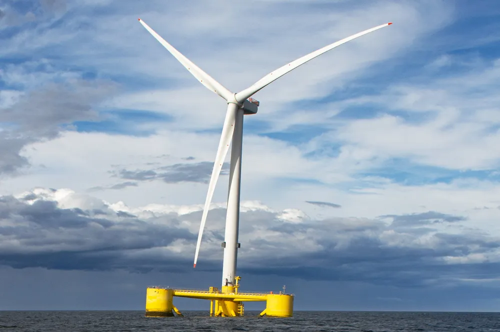 En turbin fra Kincardine flytende havvind park utenfor Skottland. Det er en slik turbinløsning Vårgrønn og Flotation Energy planlegger å bruke på Green Volt.