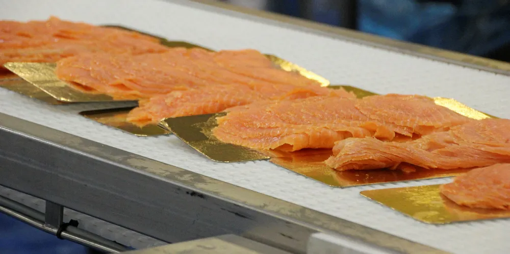 Smoked salmon at Dan Salmon in Hirtshals.