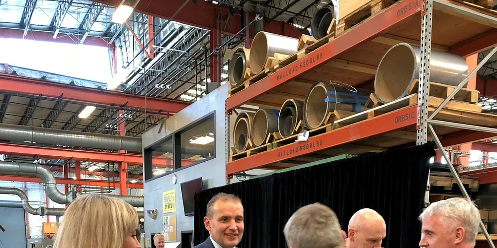Icelandic President Gudni Th Johannesson visiting Marel's Seattle facility.