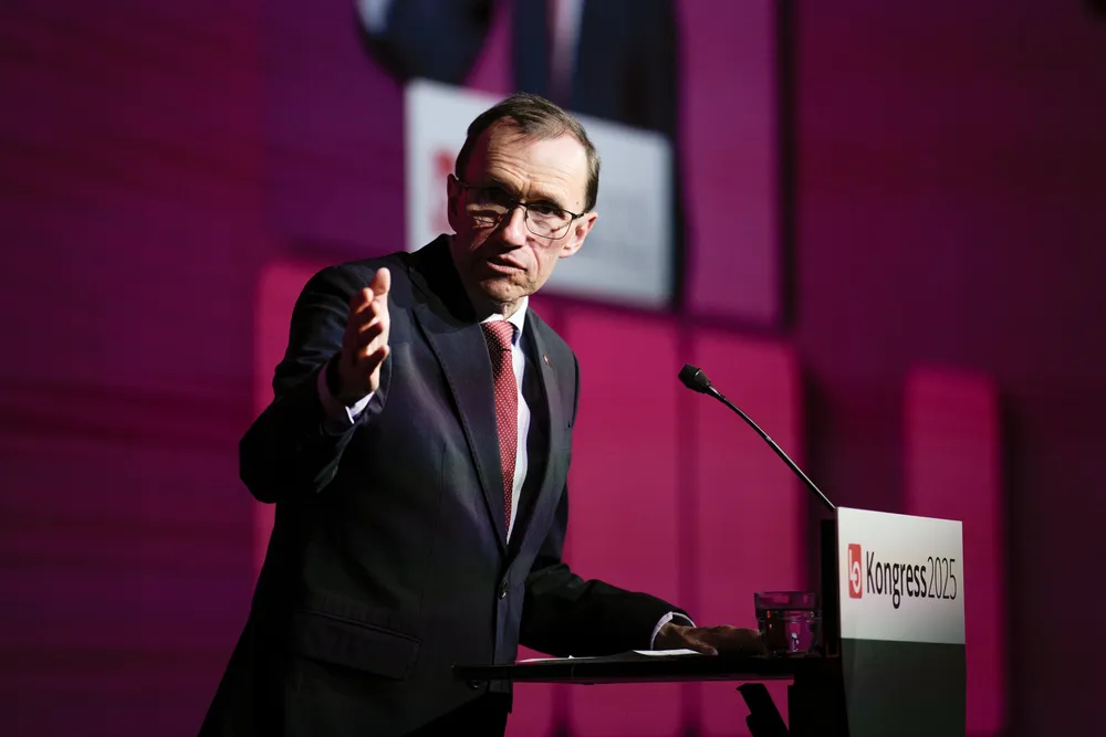 Utenriksminister Espen Barth Eide under LO-kongressen i Oslo.