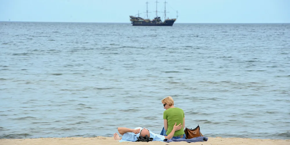 Beach in Sopot near Gdansk, Poland