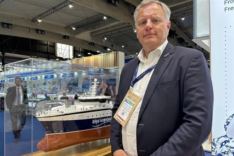 Royal Greenland Executive Vice President Global Sales Robert-Jan Treebus at Seafood Expo Global in Barcelona.