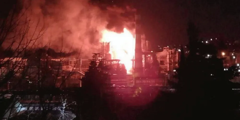 A fire broke out at the Rosneft oil refinery near the Black Sea port of Tuapse after a Ukraine drone attack in July.