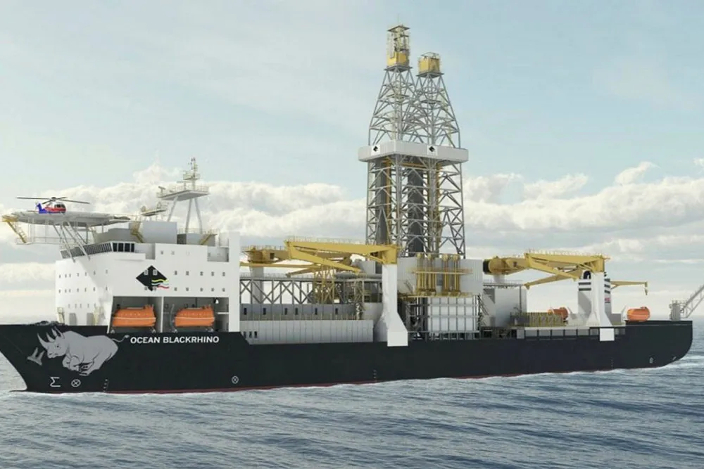 Drilling ahead: a rendering of Diamond Offshore's Ocean BlackRhino, which is on the Esox well for Hess
