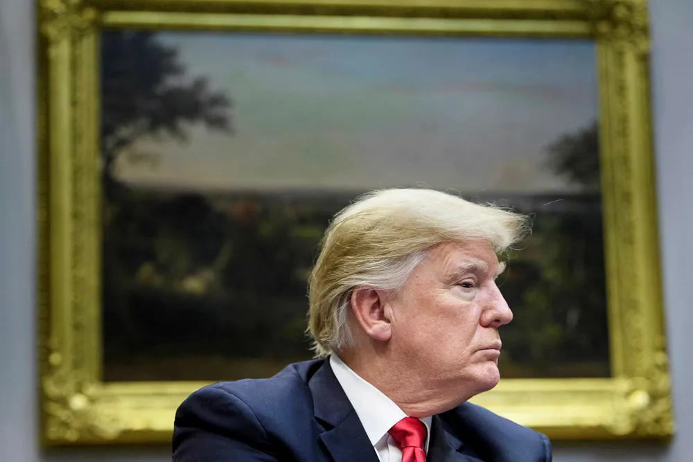 USAs president Donald Trump, her under en rundebordskonferanse om skolesikkerhet i Det hvite hus tirsdag.