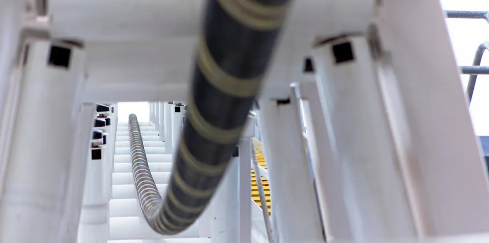 NKT HVDC cable being laid out off an installation vessel