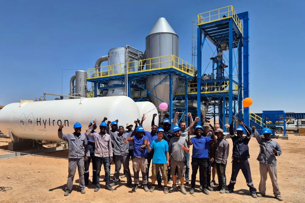 The HyIron team at Oshivela celebrating first production of green hydrogen