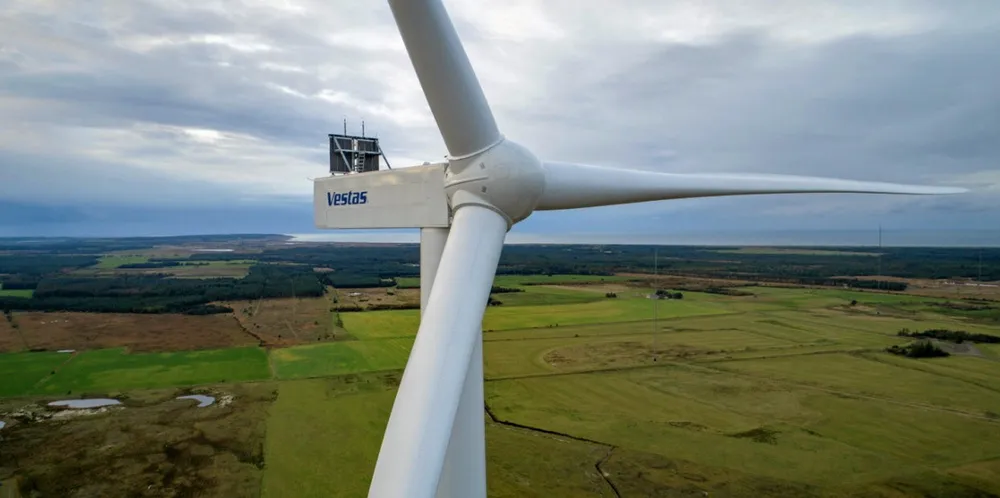 The V162 6MW prototype is in place in Denmark.