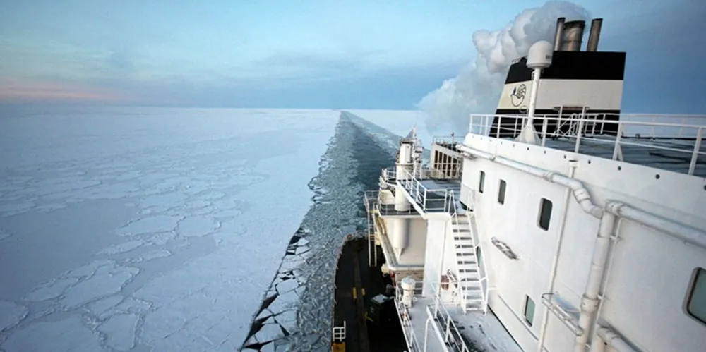 Russia has sent lower ice-class laden LNG carriers like this voyage of the 145,000-cbm Ob River (built 2007) in 2012.