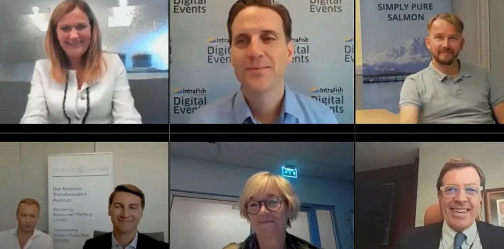IntraFish Salmon Summit 2020. Top executives from Atlantic Sapphire, DNB, Skretting, Salmones Camanchaca and Kvaroy gave their thoughts on distruption in the salmon farming sector.