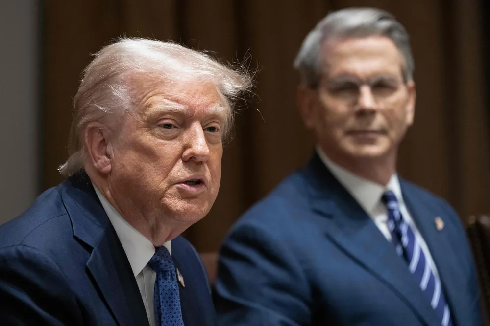 Statsminister Jonas Gahr Støre og finansminister Jens Stoltenberg møtte president Donald Trump og finansminister Scott Bessent i Det hvite hus 24. april. Norges oljefond er blant de største utenlandske investorene i USA.