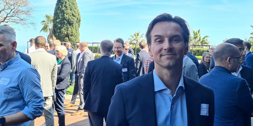 Analyst Alexander Aukner at DNB Markets during Fish Pool and DNB's seminar in Barcelona.